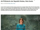 Санду получила 25 000-евровую премию мэрии Лейпцига за демократию 