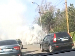 Горящий автомобиль на кишиневском проспекте попал на видео