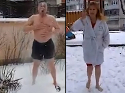 Голые на снегу: бывший министр обороны Молдовы и журналистка запустили экстремальный флешмоб