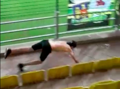 Курьезный «заплыв» ликующих фанатов «Зимбру» на стадионе сняли на видео