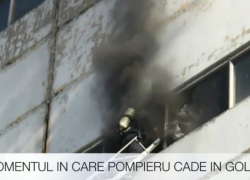 Опубликовано видео с погибшим пожарным в момент его падения