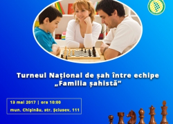 В Кишиневе состоится Национальный турнир по шахматам между командами "Шахматная семья"