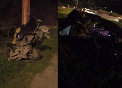 Серьезная авария в столице произошла этой ночью: автомобиль врезался в столб