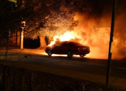 В Тирасполе по неизвестным причинам сгорел автомобиль Audi