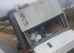 Микроавтобус перевернулся возле Пересечина