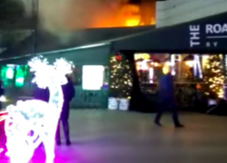 Огненное окончание новогоднего корпоратива в модном одесском ресторане сняли на видео