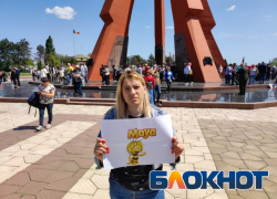 В Кишиневе активист протестовала с изображением пчелы Майя у Мемориала