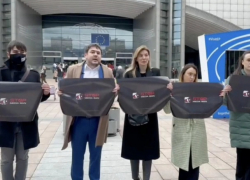 В Брюсселе состоялась акция против закрытия молдавских каналов