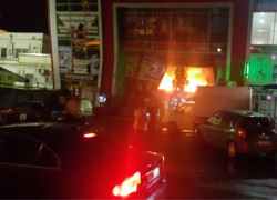 Пожар на Центральном рынке сняли с дрона 