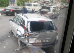 Утреннюю аварию на Виадуке заснял видеорегистратор