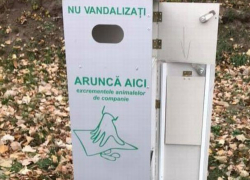 Вандалы уничтожили устройство для сбора животных экскрементов в парке Валя Морилор
