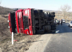 Фура с 22 тоннами семечек перевернулась под Хынчештами