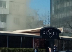 Загоревшийся ресторан в центре Кишинева сняли на видео