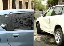 Дама на автомобиле с бабочками протаранила внедорожник жительницы Кишинева