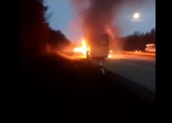 В Германии горит молдавский микроавтобус