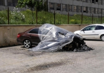 В Кишиневе рано утром сгорел автомобиль