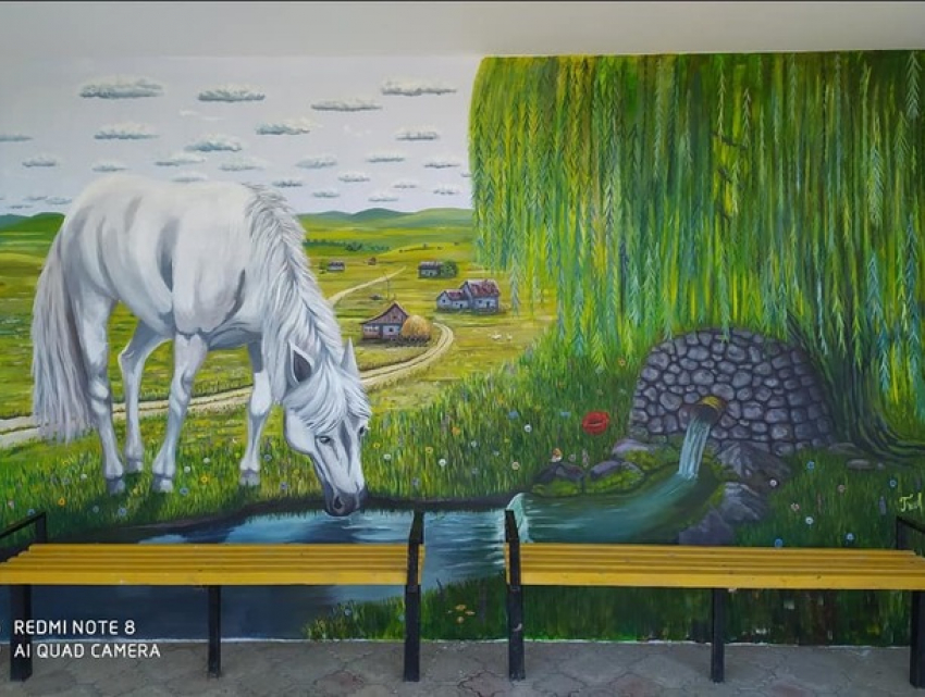 Необычная роспись появилась на стене автобусной остановки в Дезгинже 