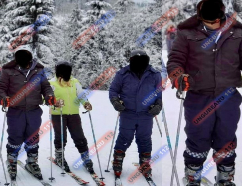 Молдавские полицейские поехали кататься на лыжах в Буковель прямо в полицейской форме