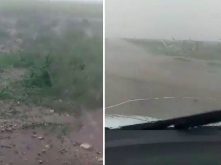 Ударившие по Шолданештскому району проливной дождь с сильнейшим градом попали на видео