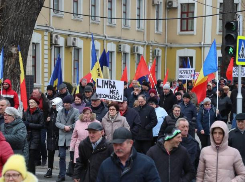 Социалисты протестуют у КС в защиту молдавского языка