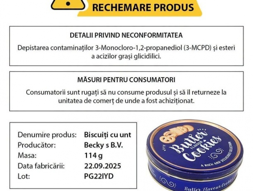 В Молдове изымают из продажи печенье Becky's: в составе обнаружили опасные вещества