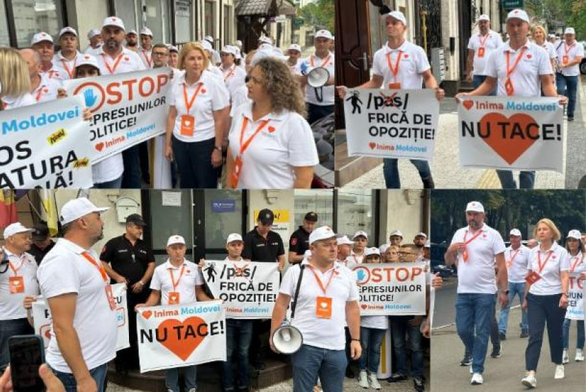Активисты «Inima Moldovei» провели акцию протеста «против запугиваний и преследований» у штаба партии