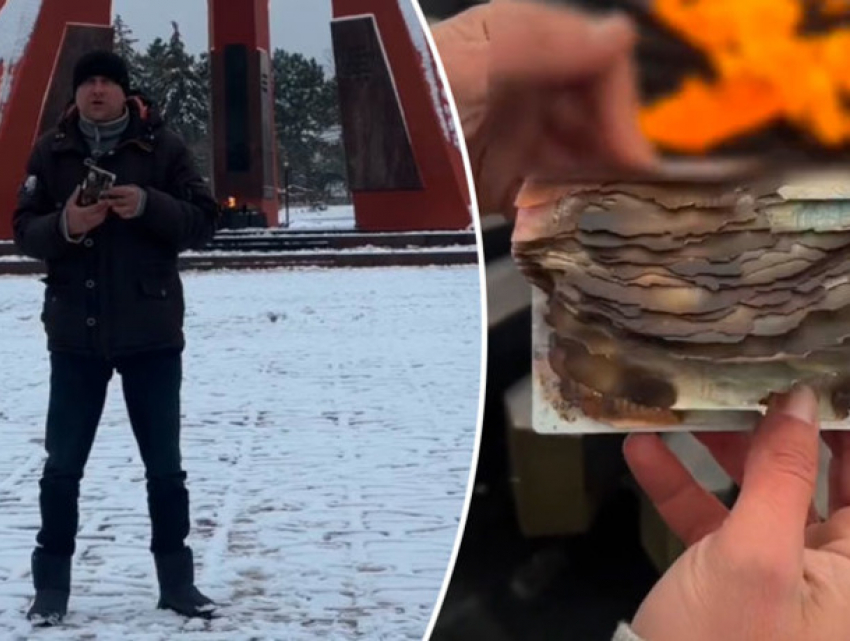 Житель Молдовы сжег румынский паспорт перед мемориалом «Вечность»