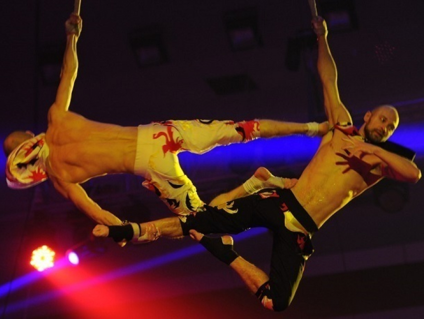 Падение воздушного акробата-близнеца с огромной высоты в цирке попало на видео