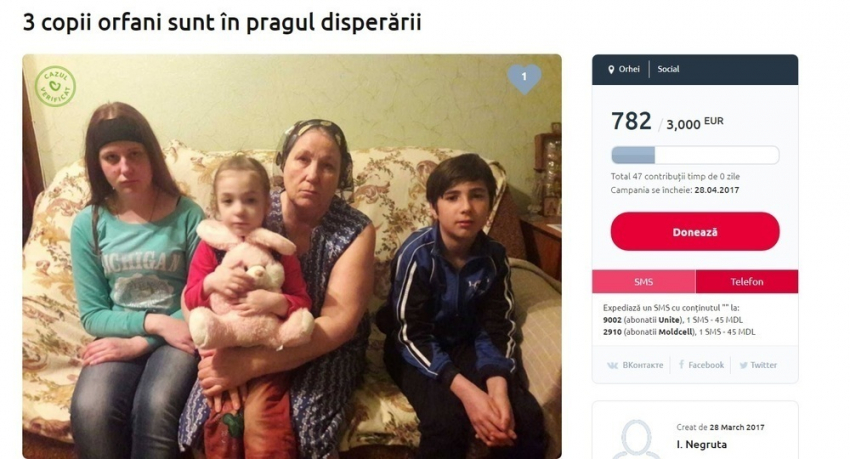 Трое детей-сирот из Оргеева просят помочь доставить тело матери, умершей в Италии