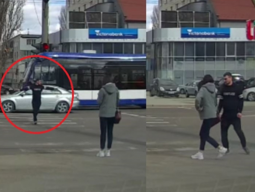 Пьяный парень решил крутить амуры прямо на проезжей части в Кишиневе